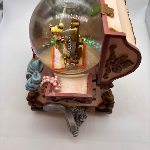 Disney Tinker Bell Treasure Jewelry Box Musical Water Snow Globe You Can Fly - Picture 5 of 13